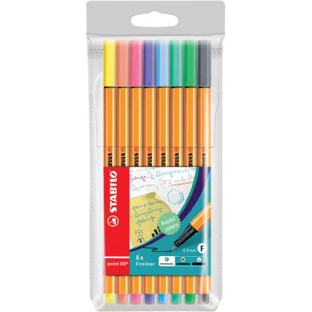 1. Estuche x 8 Bolígrafo Micro punta Stabilo pastel Point 88 0.4 mm (CONSULTA DISPONIBILIDAD Y PRECIO FINAL POR WHATSAPP)