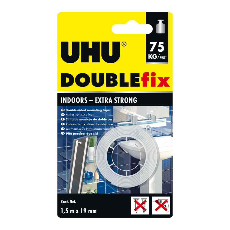 Cinta Adhesiva UHU Double-Fix de 1.5 M