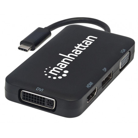 Convertidor Manhattan USB-C 4 en 1 para audio/video