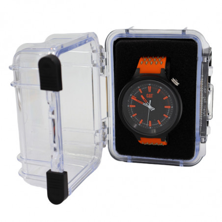 Reloj mecánico CAT Diamond Mesh naranja y negro (CONSULTA DISPONIBILIDAD Y PRECIO FINAL POR WHATSAPP)