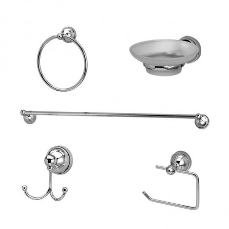 1. Set accesorios de baño Tramontina Peirano Cromado 5 piezas