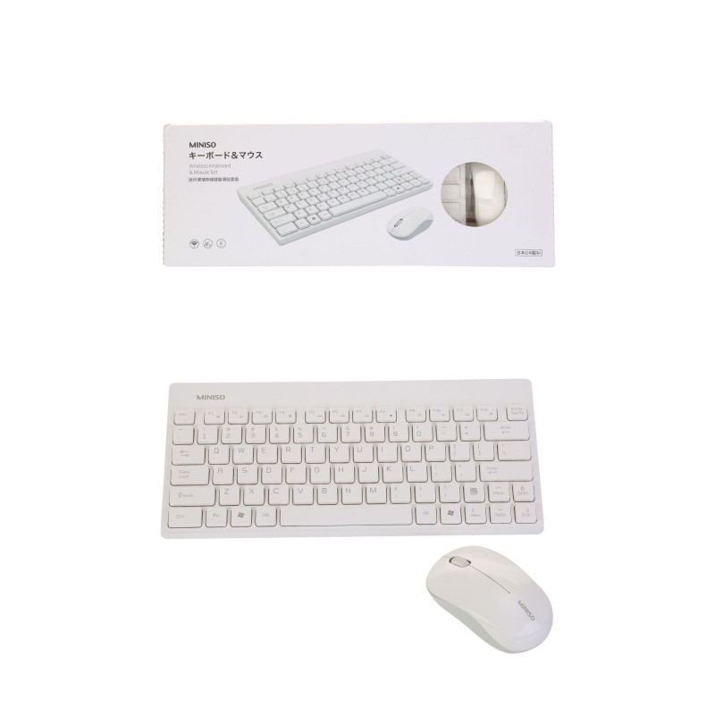 Combo teclado y mouse inalámbricos Miniso blanco y gris