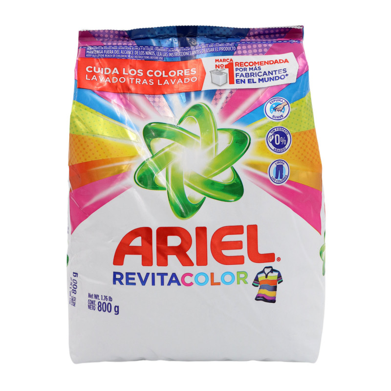 Detergente en polvo Ariel revitacolor 800 g