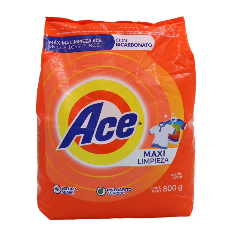 Detergente en polvo Ace Maxi 800 g
