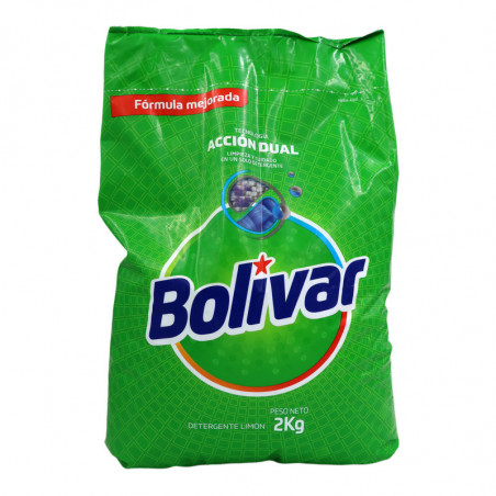 Detergente en polvo Bolívar acción dual limón 2 Kg