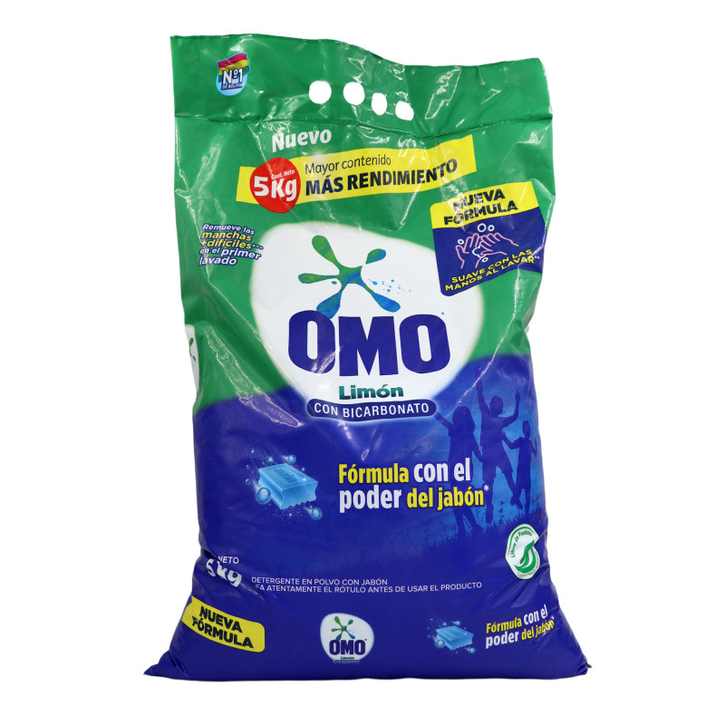 01. Detergente Omo Limón con bicarbonato 5 Kg