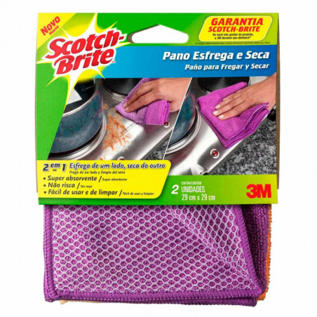 Pack x 2 Paño para fregar y secar Scotch Brite 29x29 cm (CONSULTA DISPONIBILIDAD Y PRECIO FINAL POR WHATSAPP)