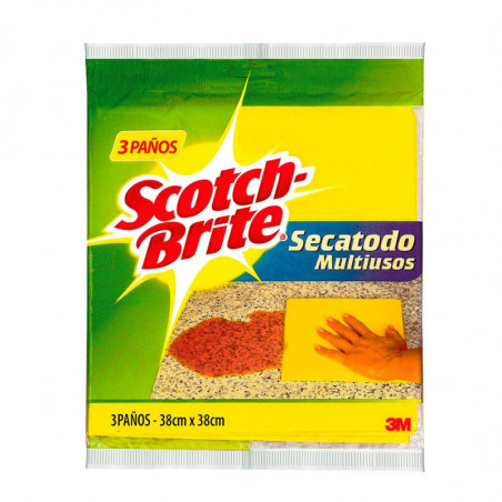Pack x 3 Paño secatodo multiuso Scotch Brite 37x40 cm (CONSULTA DISPONIBILIDAD Y PRECIO FINAL POR WHATSAPP)