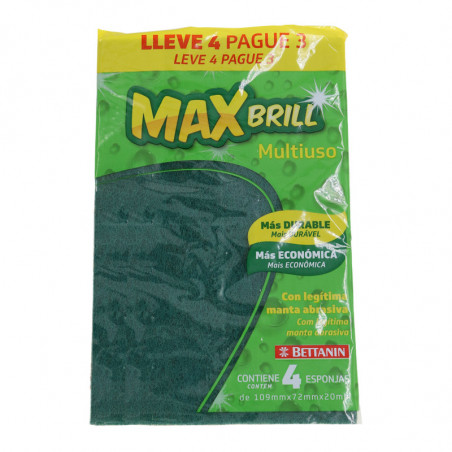 Pack x 4 Esponja Maxbrill multiuso