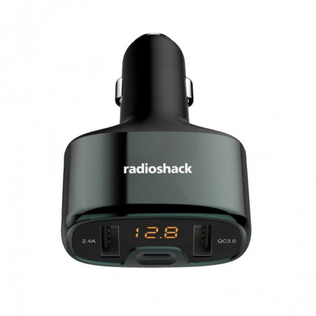 Cargador RadioShack para auto 3 en 1 tipo-C + QC3.0 + USB