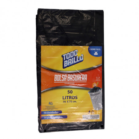 Pack x 10 Bolsas basureras Todo Brillo 50 L (CONSULTA DISPONIBILIDAD Y PRECIO FINAL POR WHATSAPP)