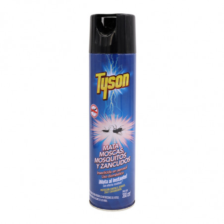 Insecticida en aerosol Tyson Max mata moscas 360 ml (CONSULTA DISPONIBILIDAD Y PRECIO FINAL POR WHATSAPP)