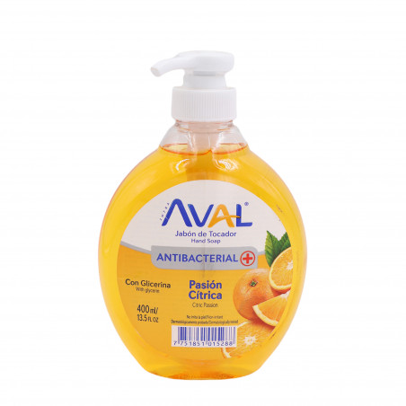 Jabón líquido antibacterial Aval pasión cítrica 400 ml