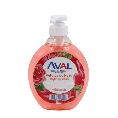 Jabón líquido Aval pétalos de rosa 400 ml