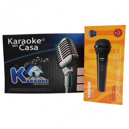 Programador inteligente Karaoke en Casa y micrófono Shure SV200