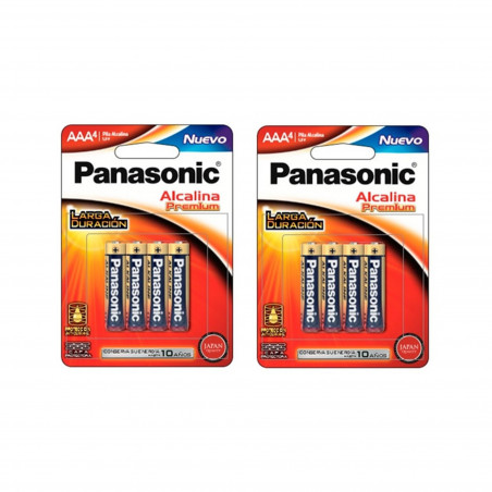 Pack x 2 Pilas alcalinas Panasonic Premium AAA 4 unid