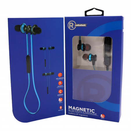 1. Auriculares Bluetooth RadioShack magnéticos azules