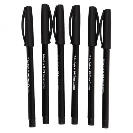 Pack x 6 Bolígrafos Trilux Style M Faber Castell tinta negra (CONSULTA DISPONIBILIDAD Y PRECIO FINAL POR WHATSAPP)