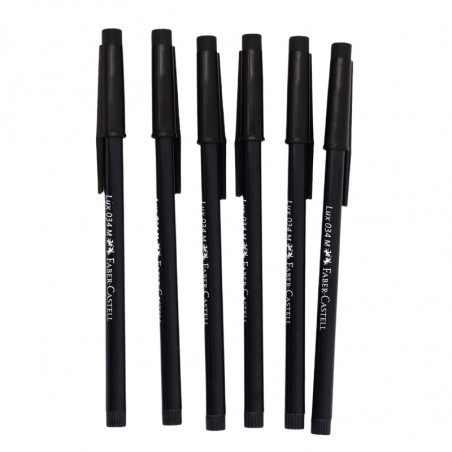 Pack x 6 Bolígrafos Lux 034M Faber Castell tinta negra (CONSULTA DISPONIBILIDAD Y PRECIO FINAL POR WHATSAPP)