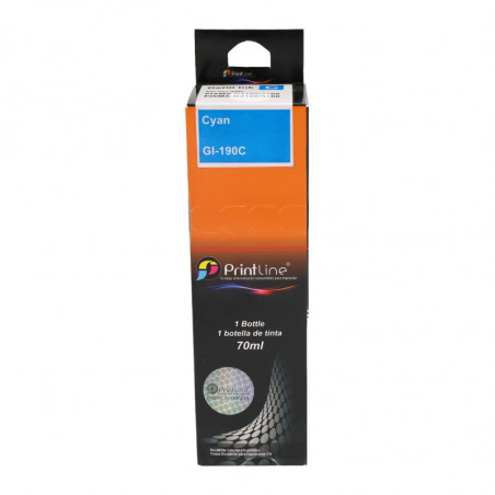 Repuesto de tinta para impresora Printline GI 190 cyan 70 ml (CONSULTA DISPONIBILIDAD Y PRECIO FINAL POR WHATSAPP)