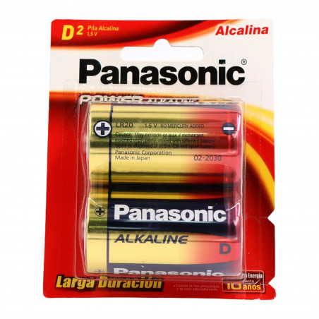 Pilas alcalinas Panasonic Premium D 2 unid
