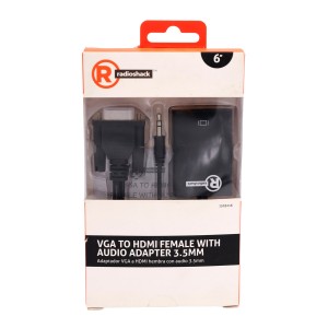 Cable Auxiliar 3.5 mm a RCA RadioShack 90 cm Negro