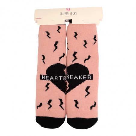 Medias de corazones Funky Fish Sliper Socks rosado