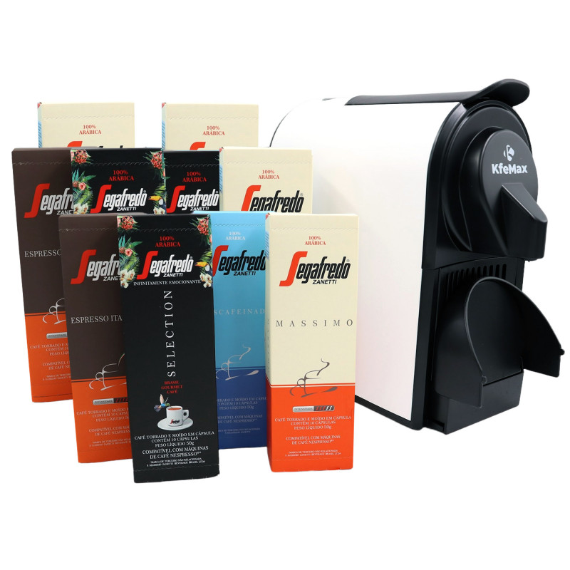 1. Pack Máquina de café para cápsulas + 10 cajas de café Segafredo en  cápsulas