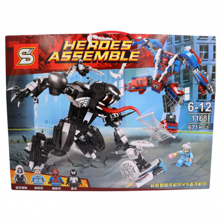 1. Juguetes armables Sembo Block Spiderman VS Venom + 671 Piezas