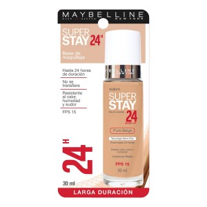  Maquillaje Super Stay de Maybelline New York, dura 24 horas, 1  onza líquida, Beige puro : Belleza y Cuidado Personal