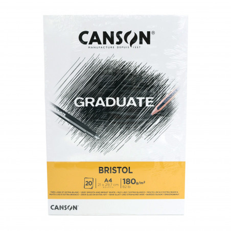 Bloc de dibujo A4 Canson Graduate Bristol 20 hojas