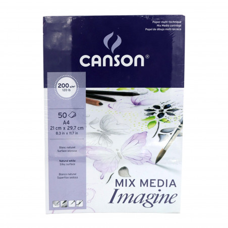 Bloc de papel A4 Canson Multitécnicas Imagine 50 hojas