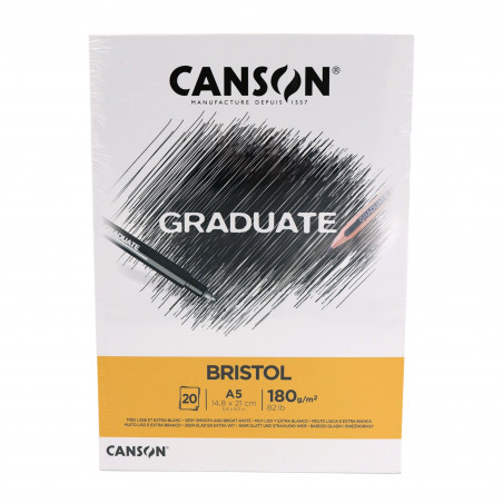 Bloc de dibujo A5 Canson Graduate Bristol 20 Hojas