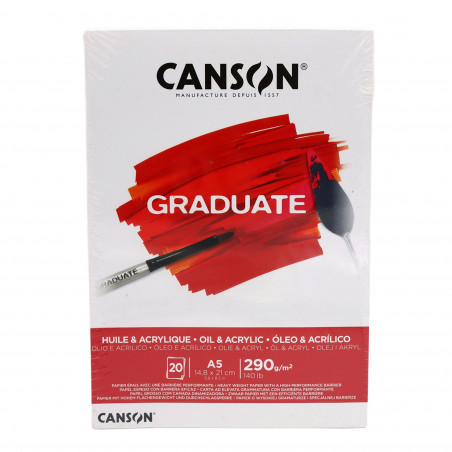 Bloc de papel A5 Canson Graduate Óleo & Acrílico 20 hojas