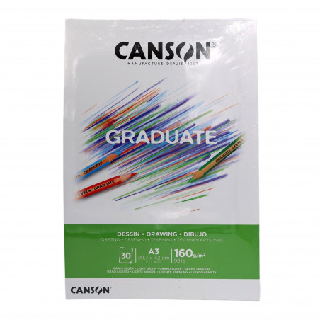 Bloc de diseño A3 Canson Graduate 30 hojas