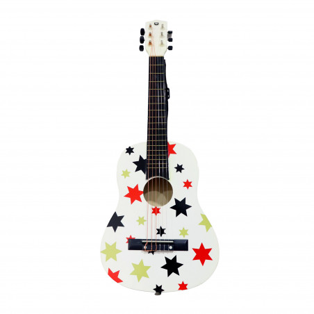 Guitarra de madera EurekaKids con estrellas 76x26,5 cm