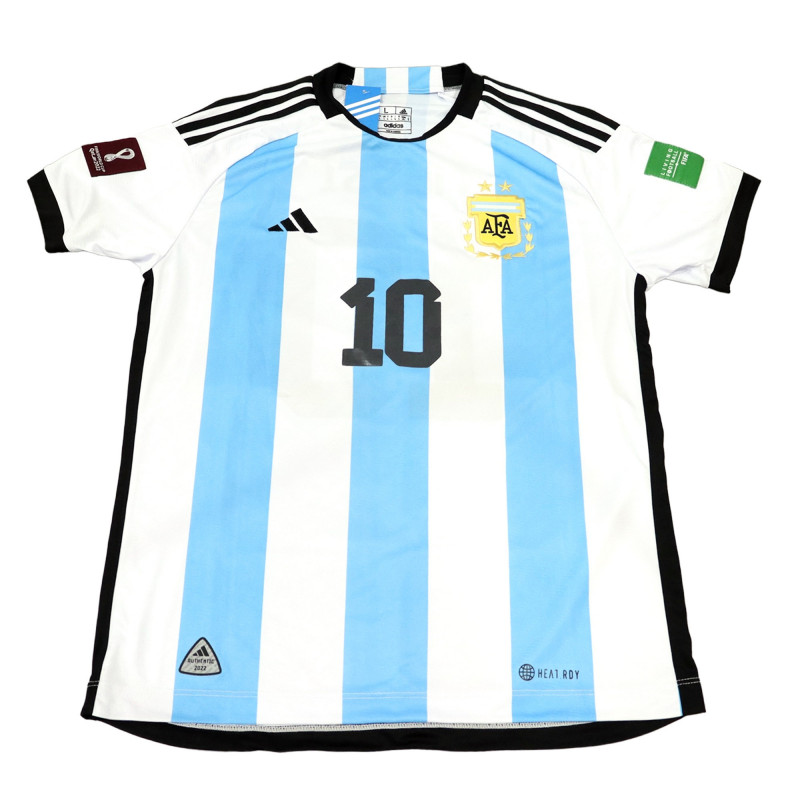 Analítico punto el viento es fuerte Camiseta réplica Argentina 2022 Messi Talla L