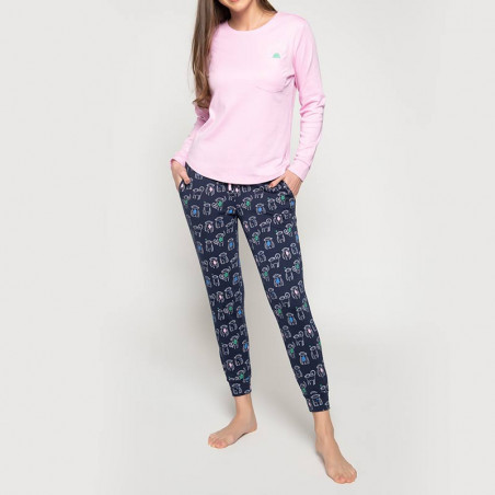 Pijama Textilón conjunto femenino largo Animalitos