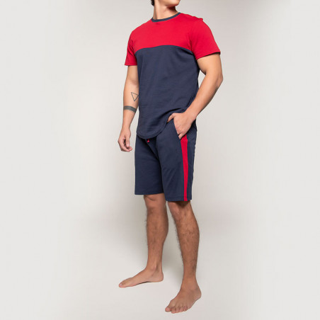 Pijama Textilón conjunto masculino Rojo y azul
