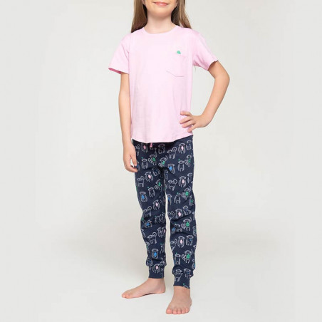 Pijama Textilón conjunto corto Animalitos para niña