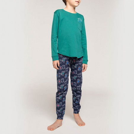 Pijama Textilón conjunto largo Animalitos para niño