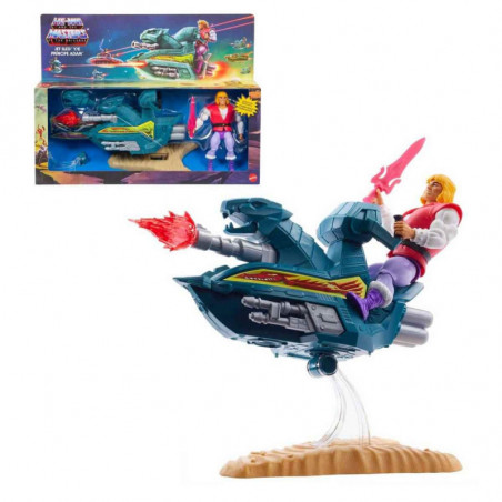 Muñeco Mattel He-Man Príncipe Adam con vehículo jet