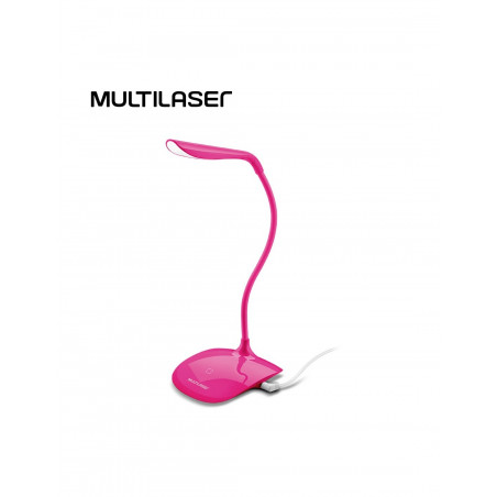 Lámpara LED USB Multilaser AC273 rosado