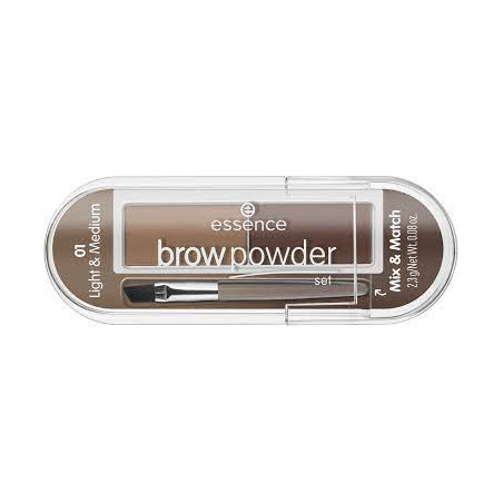 Minipaleta de sombras para cejas Essence Brow Powder con pincel incorporado