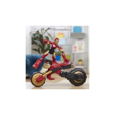 Figura Iron Man En Moto Flex Rider Bend And Flex 2 en 1