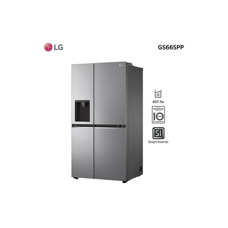 Refrigerador Nevecón LG Side by Side GS66SPP Silver 637L (CONSULTA DISPONIBILIDAD Y PRECIO FINAL POR WHATSAPP)