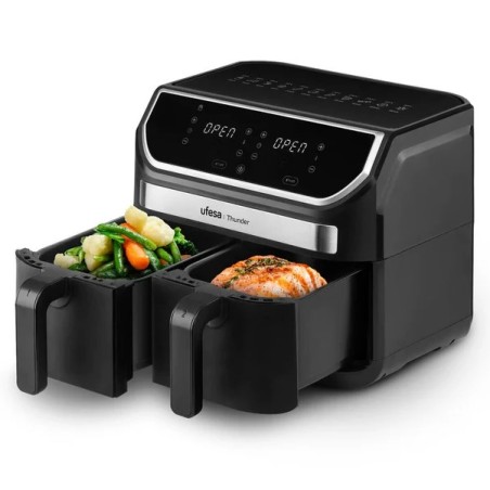 Freidora de aire Ufesa Thunder Digital de doble cubeta 9L (CONSULTA DISPONIBILIDAD Y PRECIO FINAL POR WHATSAPP)