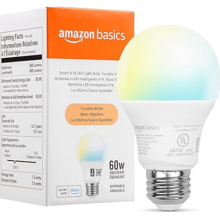 Amazon Basics Bombilla LED inteligente A19