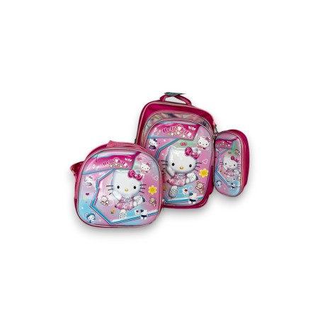 Set Escolar 3 en 1 Hello Kitty (CONSULTA DISPONIBILIDAD Y PRECIO FINAL POR WHATSAPP)