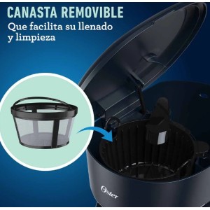Cafetera programable Oster de 12 tazas negra con auto apagado